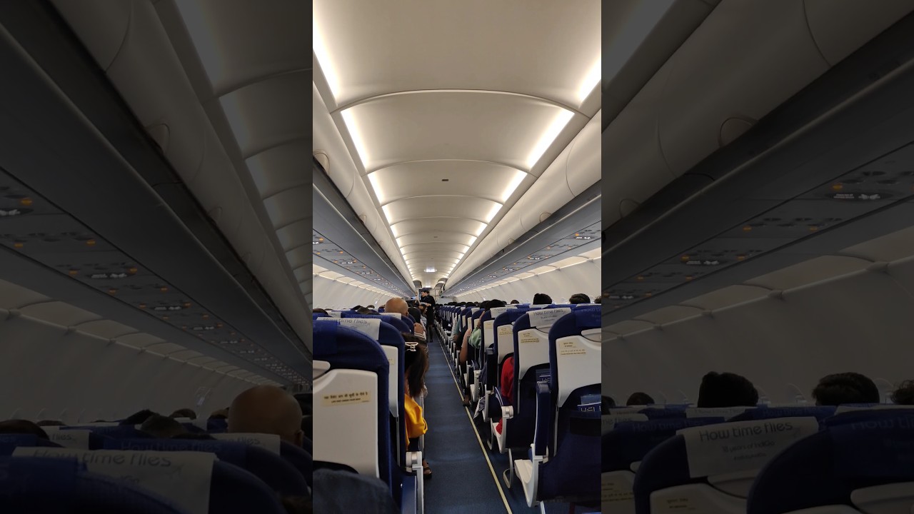 Inside view of Indigo Flight ✈️ #flight #airport #travel #indigoflight #indigoairlines #ytshorts