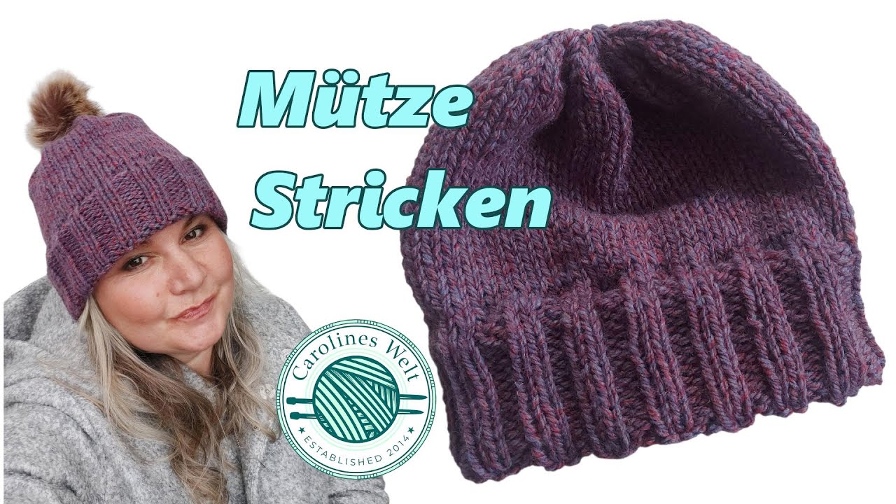 Klassische Mütze / Beanie stricken lernen, für Anfänger