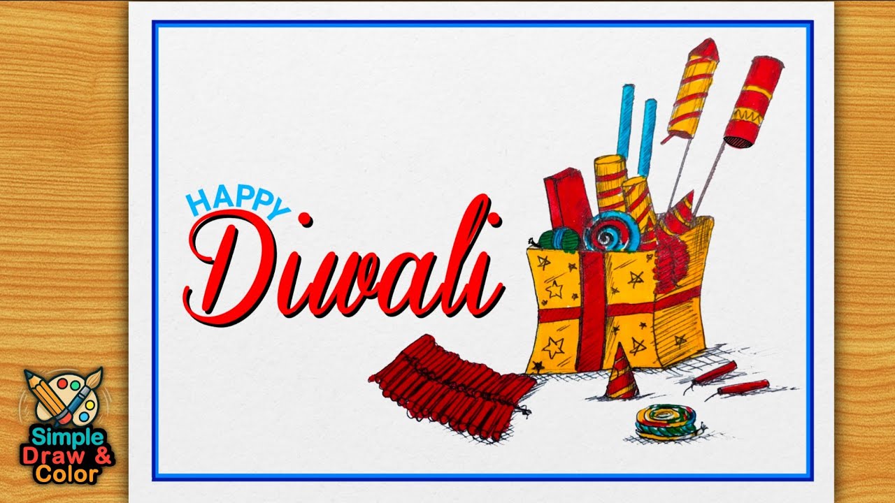 Happy Diwali Drawing | Easy Diwali Crackers Drawing | Diwali Special Art 🎆 #diwali #happydiwali #art