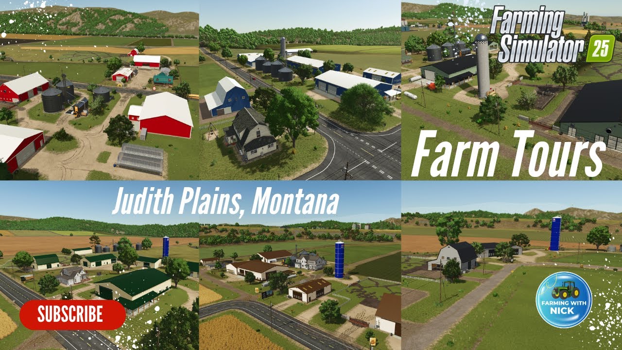 Let's Take 6 Farm Tours Together on the 4x PC Map Judith Plains, Montana created by DJ Modding