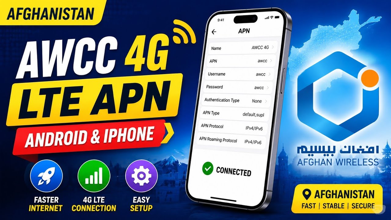 AWCC 4G internet Settings 2024 | awcc apn settings | AWCC 4G af