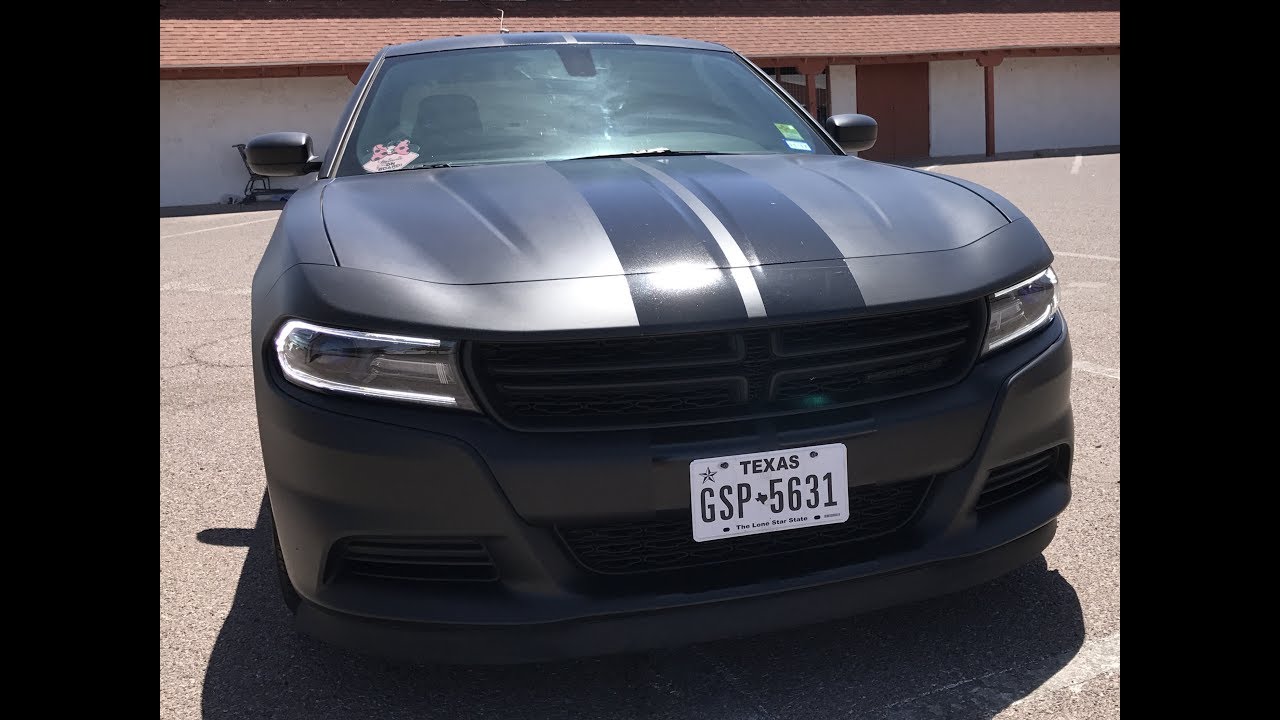 Gloss racing stripes on matte black plasti dip