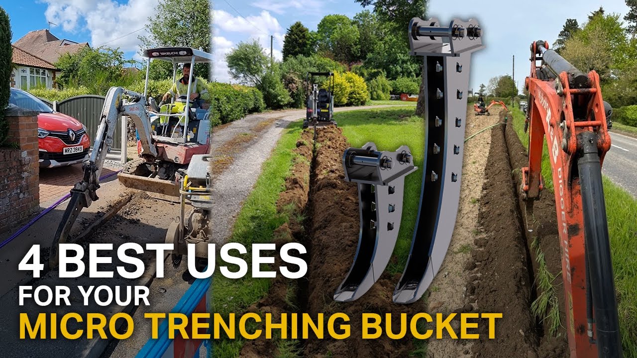 4 BEST USES for your Micro Trenching Bucket! - Fibre Optic, Drainage & More!