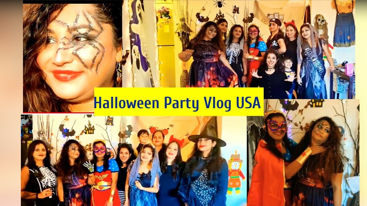 🎃#HalloweenthemeParty! Indian family in America!Halloween Games, Songs, Food, Decorations Ideas,fun!