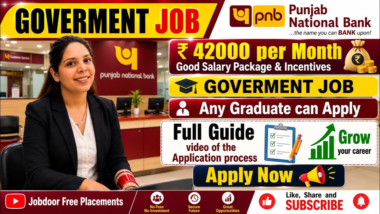 ₹42,000 Salary  🎓 PNB Recruitment 2026 | Government Bank Job | Any Graduate Can Apply