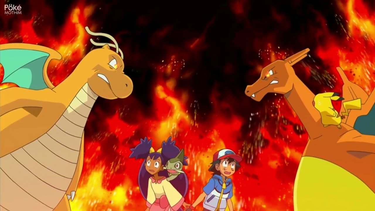 Charizard do Ash VS Dragonite da Iris