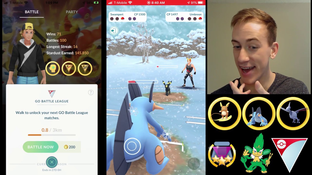 RANK 10 MATCHES USING ALOLAN RAICHU, SWAMPERT, AND SKARMORY | Pokemon Go Battle League PvP