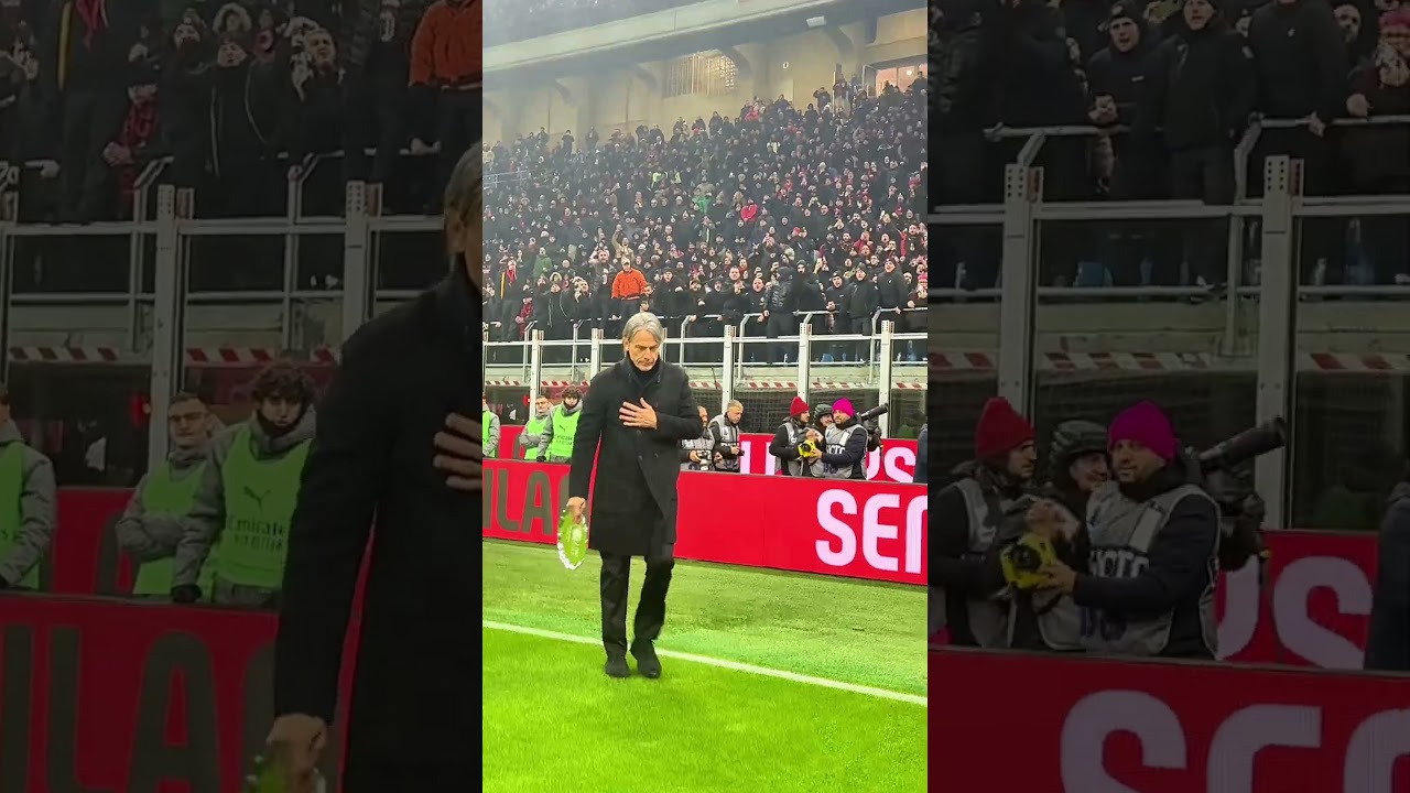 Pippo Inzaghi at the Curva Sud end ❤️🖤 | #shorts