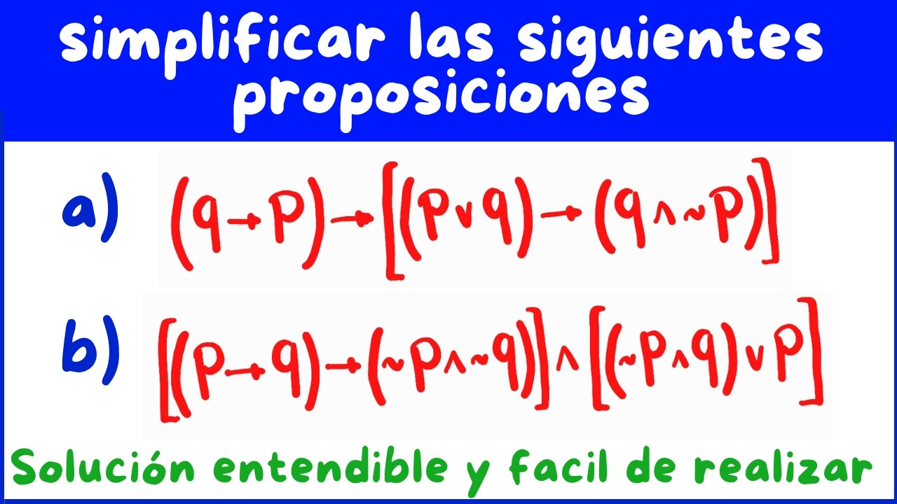 Lógica Proposicional Simplificación. Forma correcta de realizar