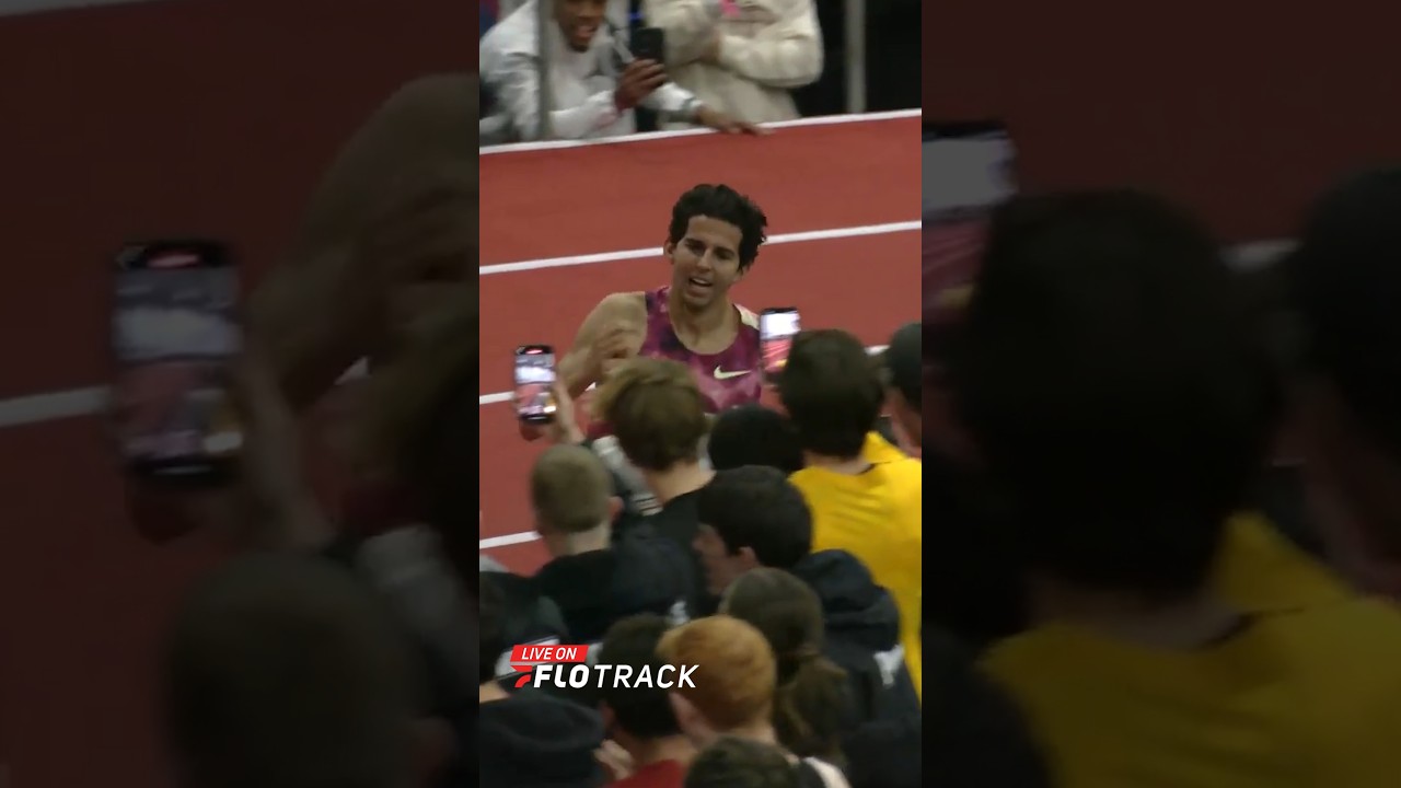 GRANT FISHER. WORLD RECORD.Grant Fisher just ran a 12:44.09 Indoor 5,000m at the BU Valentine Invite