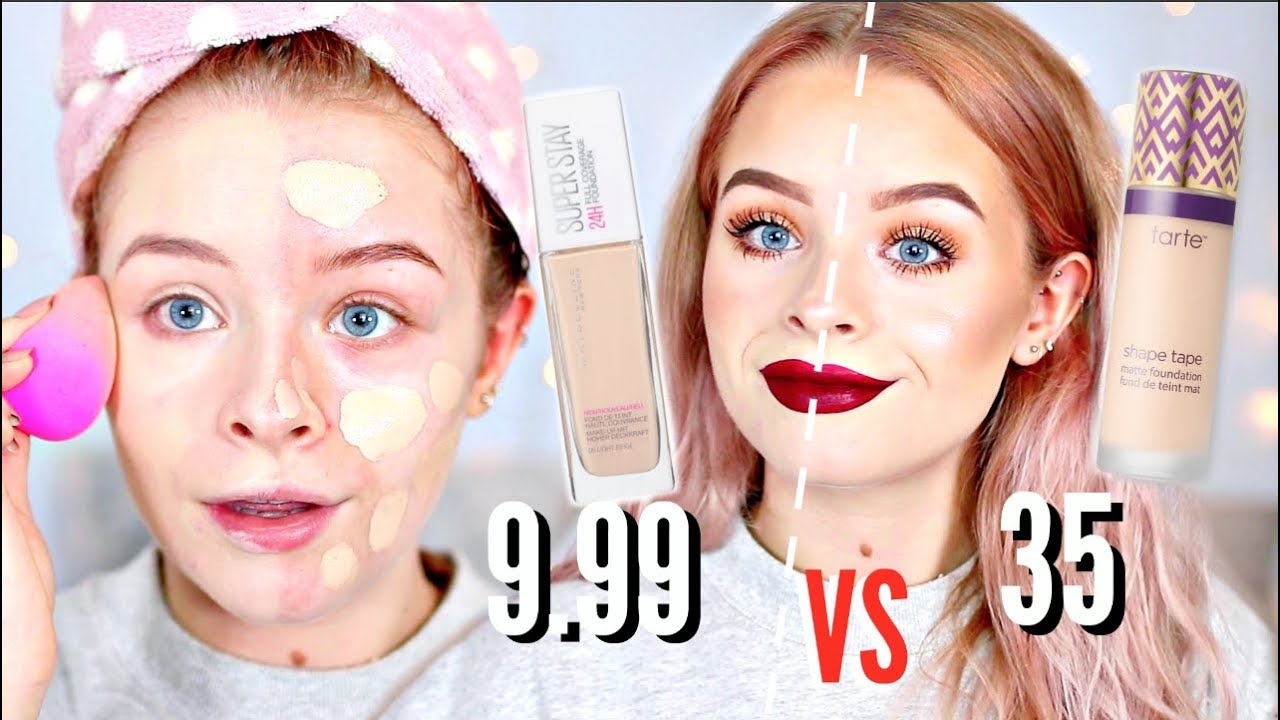 TARTE SHAPE TAPE FOUNDATION VS MAYBELLINE SUPERSTAY.. 8 HOUR WEAR TEST | sophdoesnails