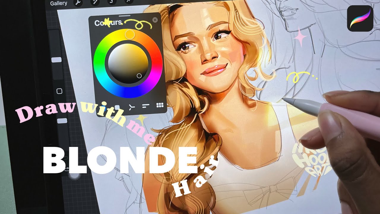 draw with me! | blonde hair study 👩🏼 | ASMR ☆.˚