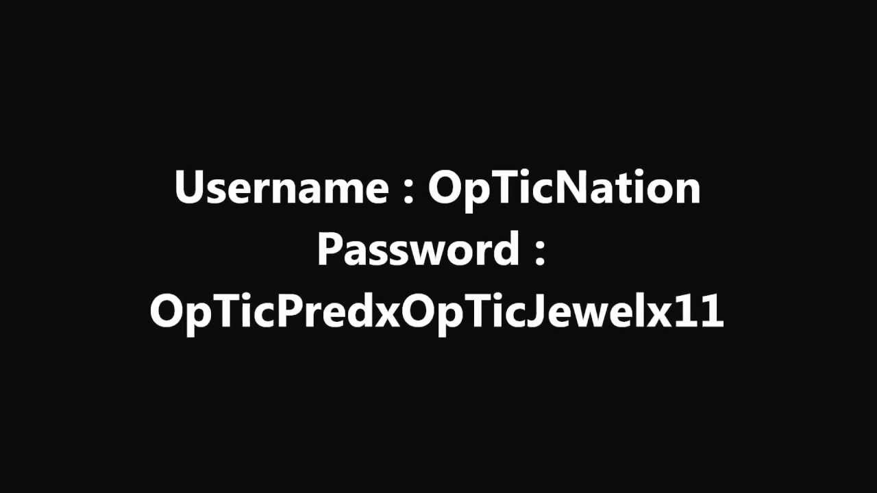 OpTicNation Username and Password