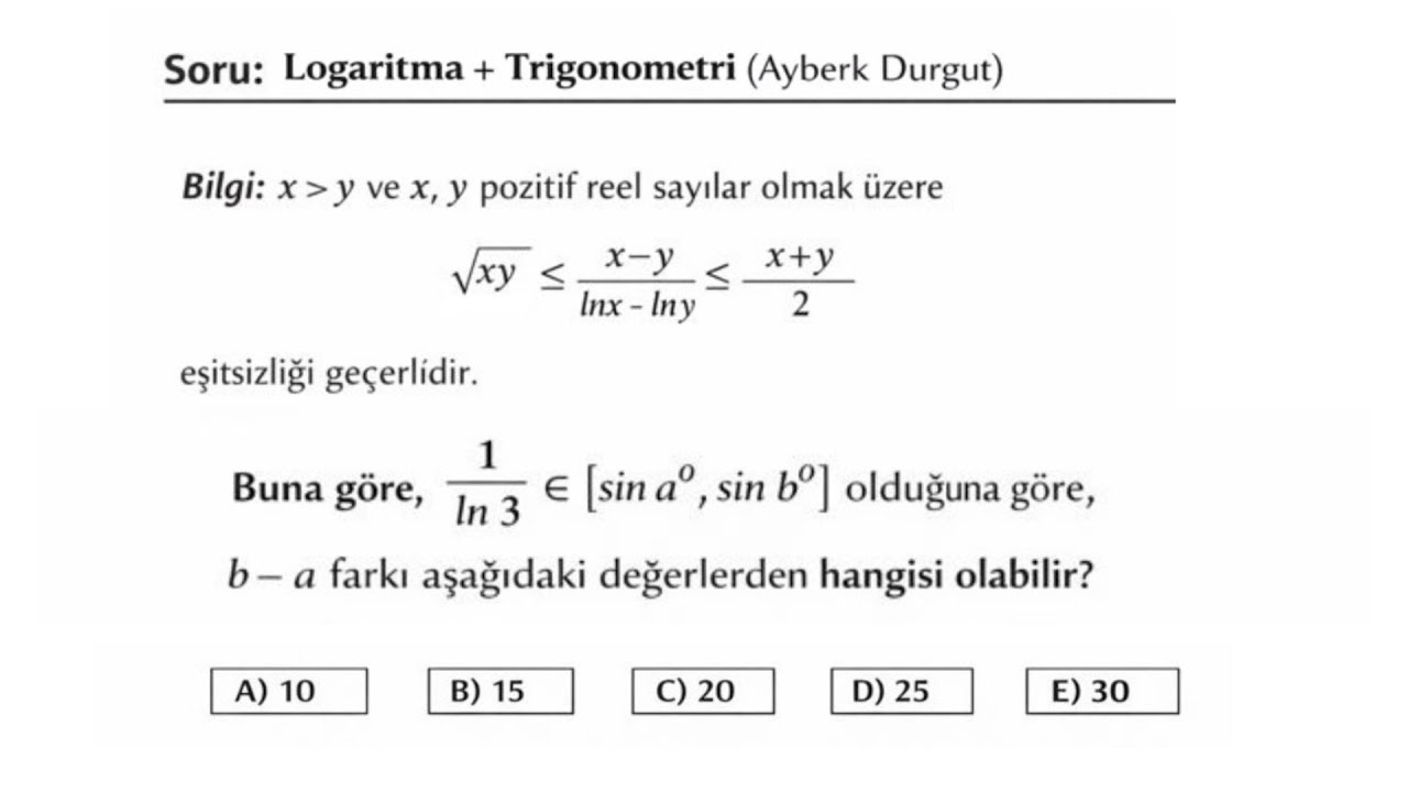 AYT Sorusu Yazdım! (Zor Değil)