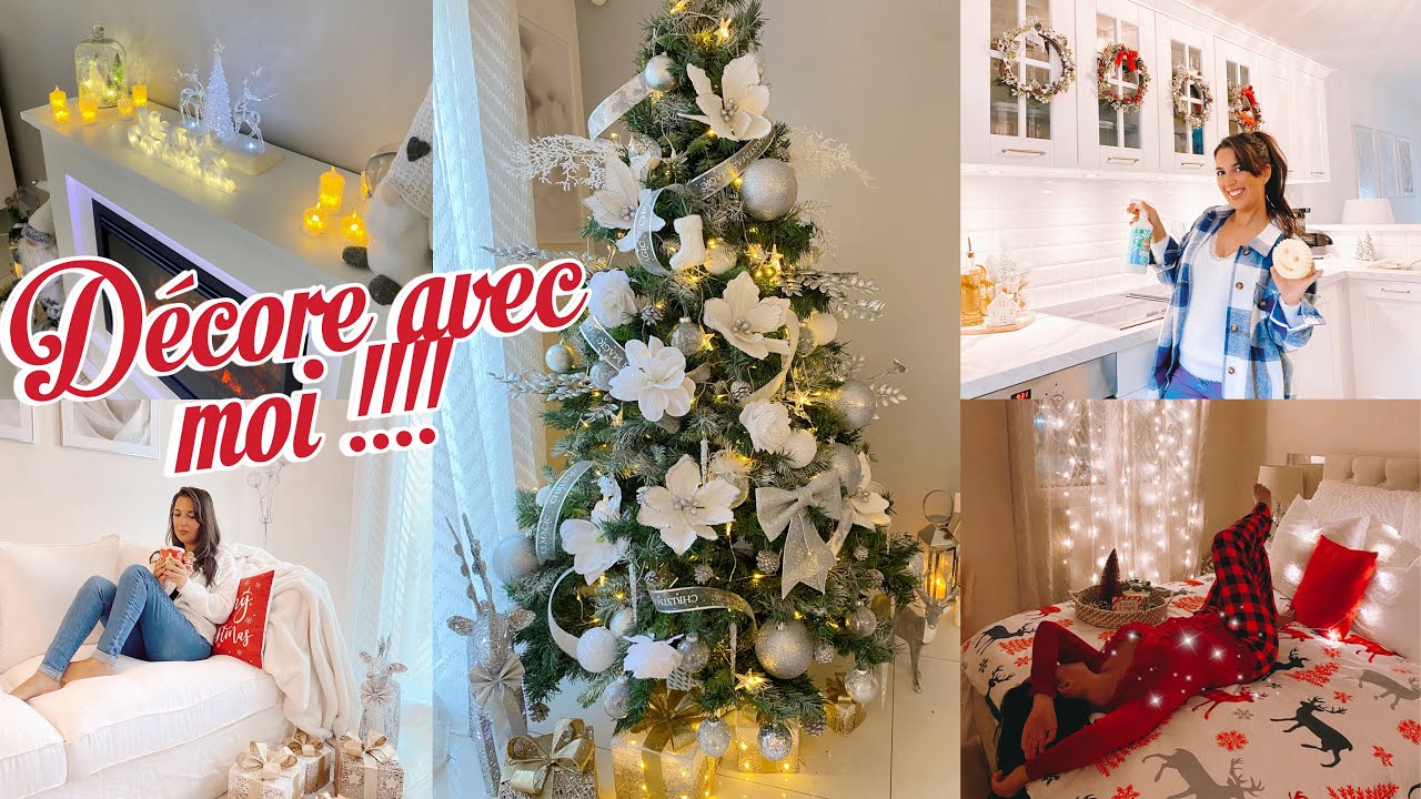 NETTOIE ET DÉCORE AVEC MOI POUR NOËL !!! DÉCORATION SAPIN CHIC À PETITS PRIX /DÉCO GRISE ET BLANCHE