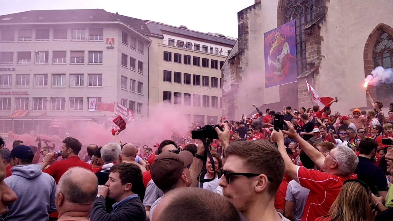 Ring of fire Liverpool fans in Basel