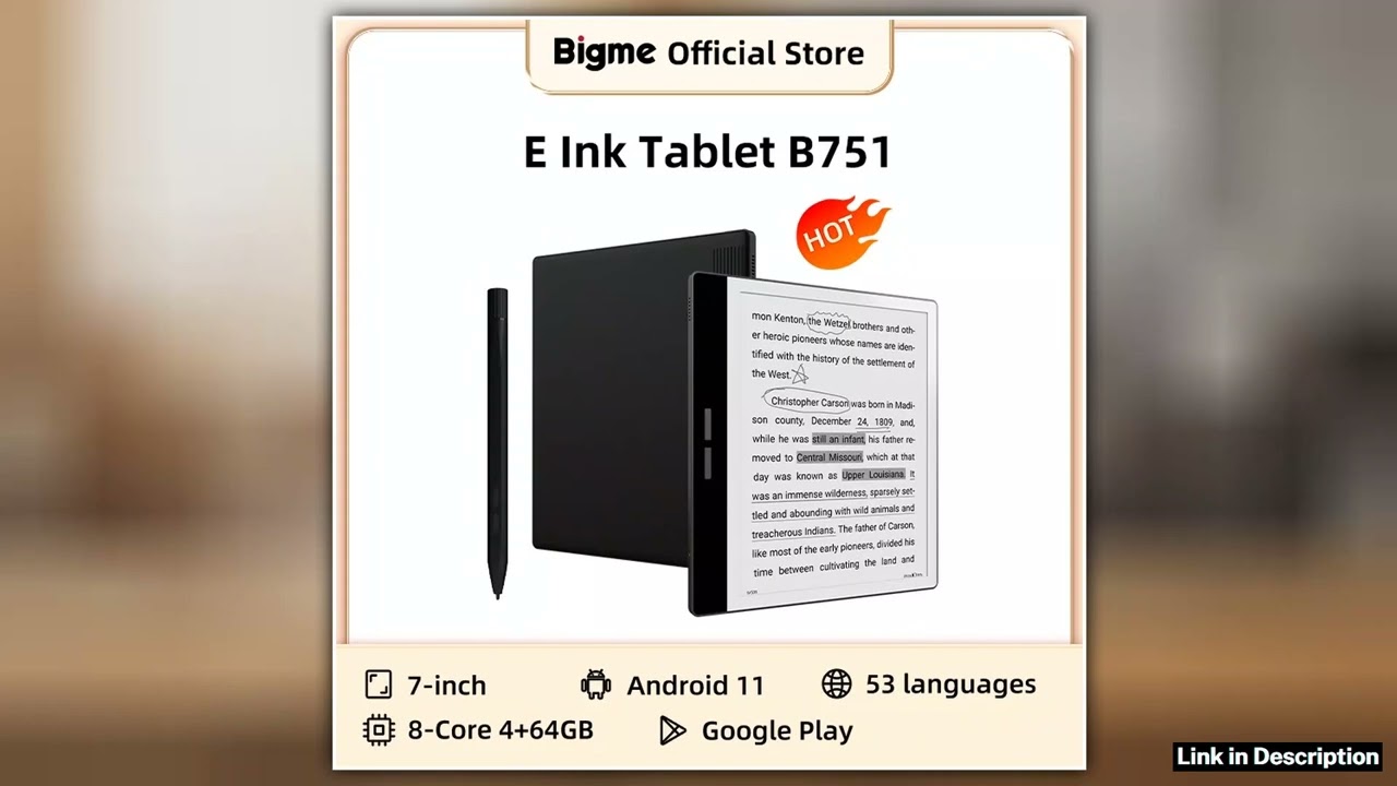 Bigme B751 7inch ink screen ebook reader handwriting electronic paper ebook electronic notebook ele