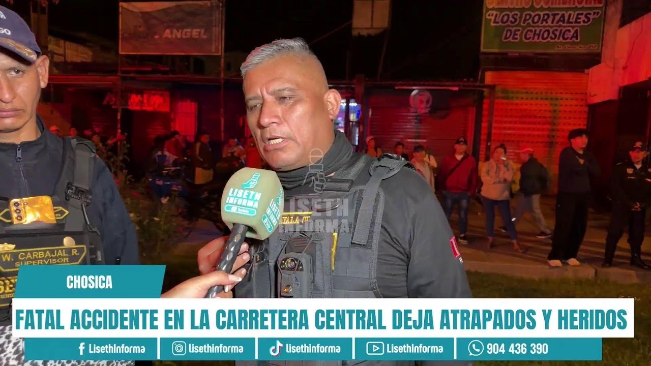 FATAL ACCIDENTE EN LA CARRETERA CENTRAL DEJA ATRAPADOS Y HERIDOS