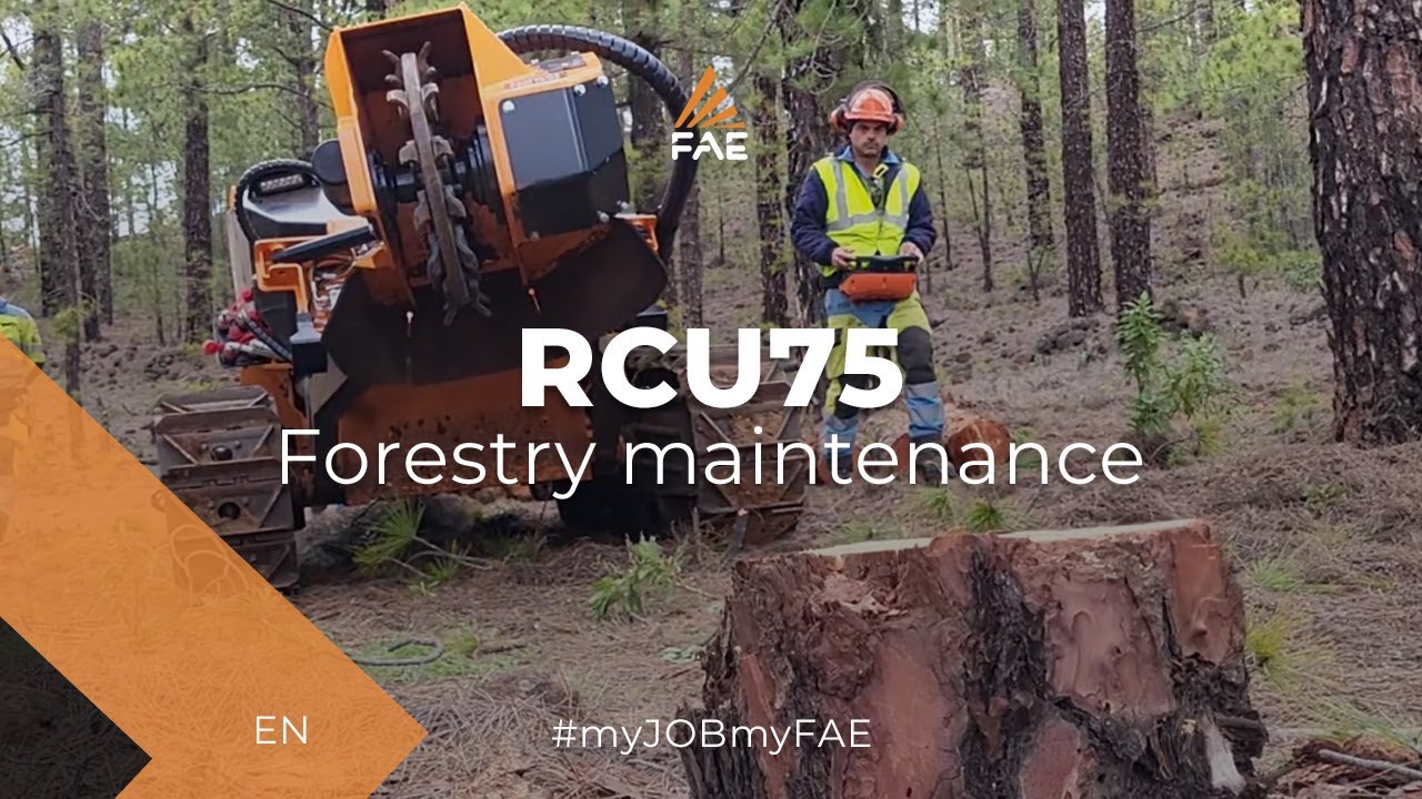 The FAE remote controlled tracked carrier in action fighting forest fires in the Canary Islands