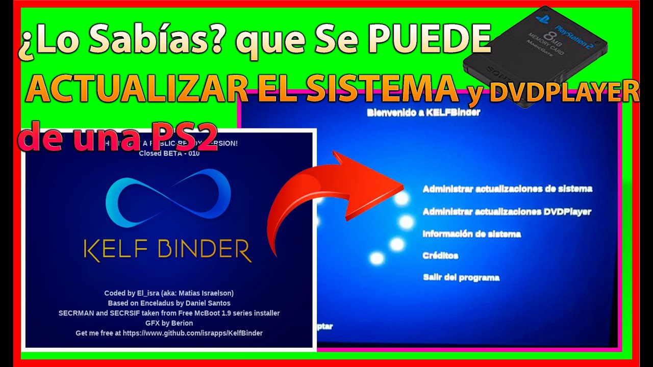 ✅Novedad PS2! 💥 KELFBINDER 2 || 🔴ACTUALIZADOR DE SISTEMA Y DVDPLAYER PARA PS2