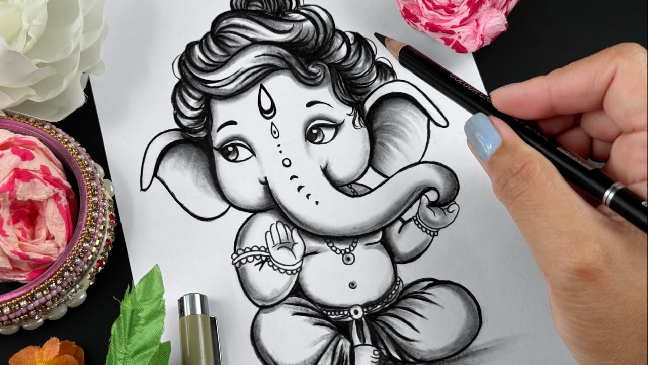 How to Draw Ganapati Ganesh with Pencils | Easy Pencil Drawing | Ganesh Chaturthi Drawing