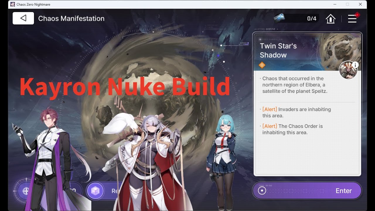 Kayron Nuke Build Difficulty 10 Zero System - Chaos Zero Nightmare | Full Clear |