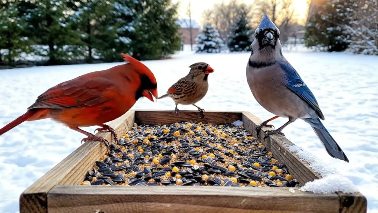 A Flock of Birds Feeding Peacefully | Relaxing Nature Moment
