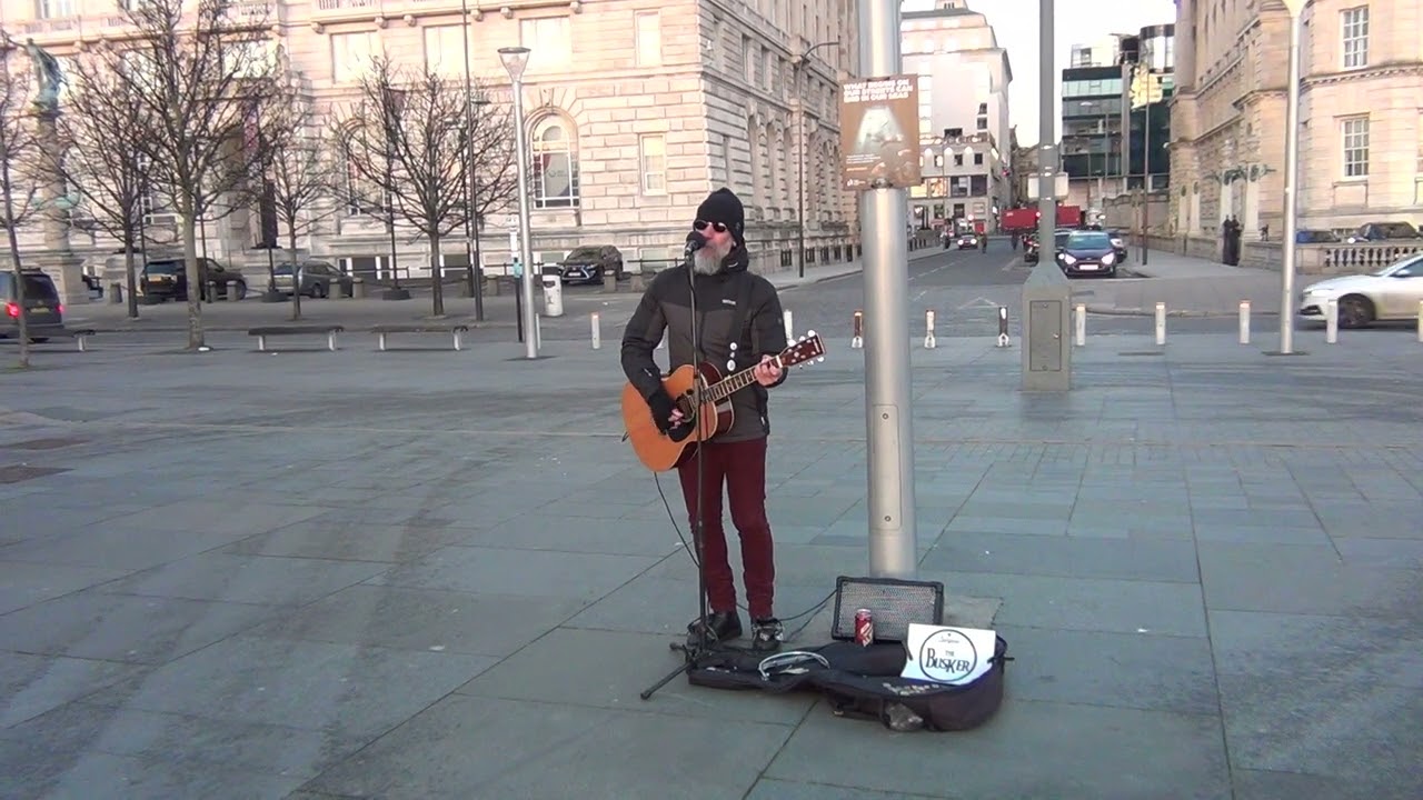 Liverpool The Pier Head Busker A Day In the Life The Beatles