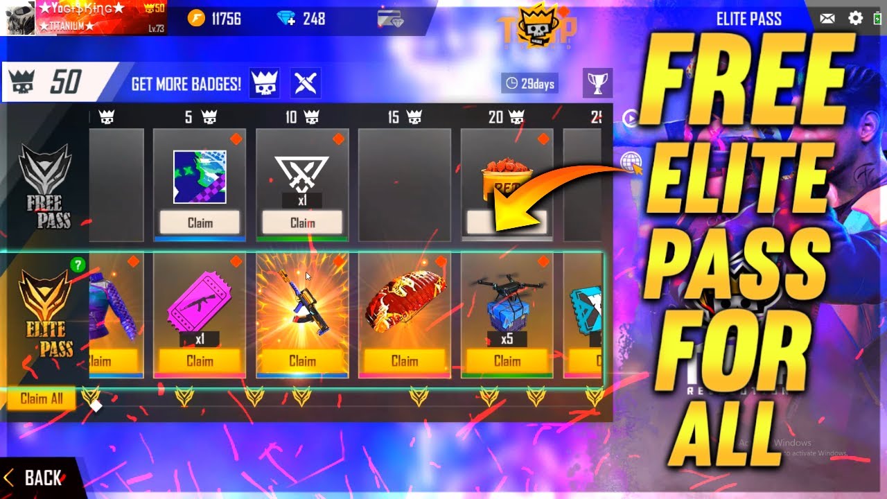 HOW TO GET FREE ELITE PASS IN FREEFIRE  - TITANIUM GAMER