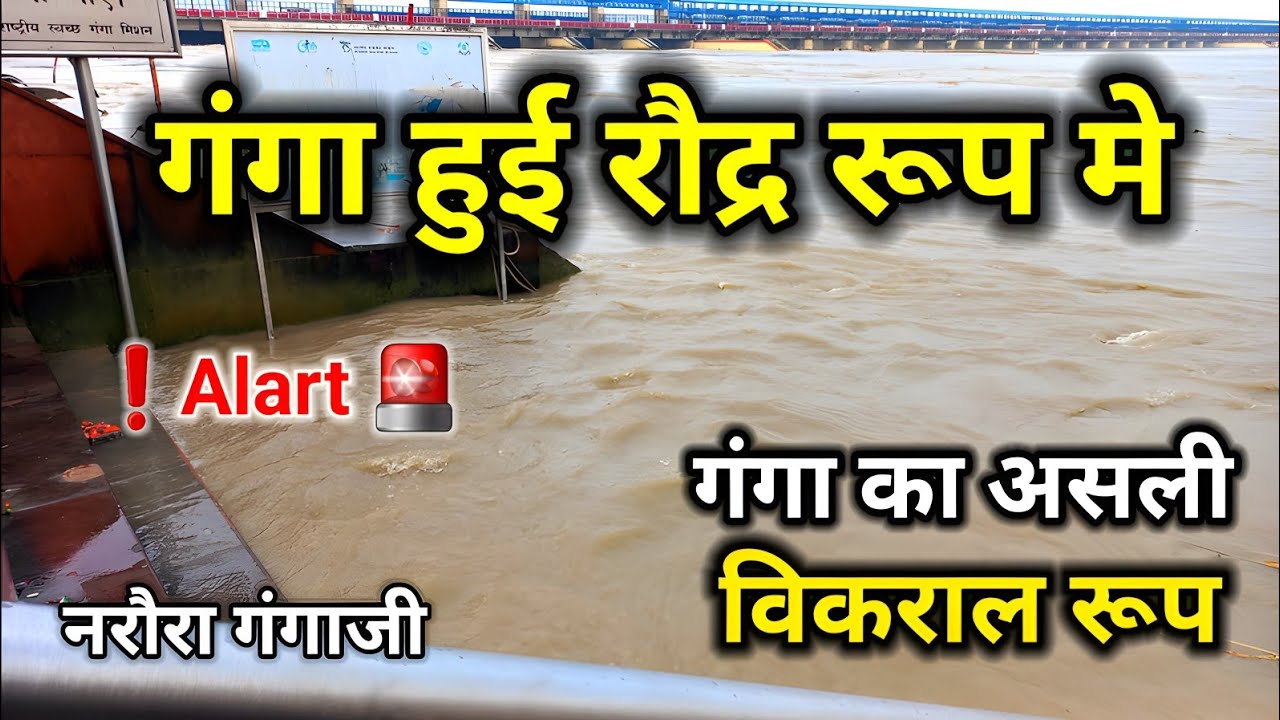 नरौरा में गंगा ने दिखाया रौद्र रूप 😱 | गंगा का जलस्तर बढ़ा | Narora Ganga Flood Update