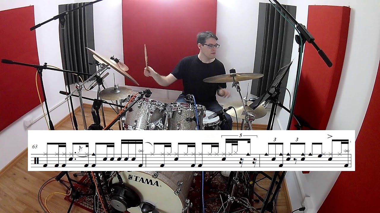 Allan Holdsworth - Spokes (Full note by note drum transcription and performance)