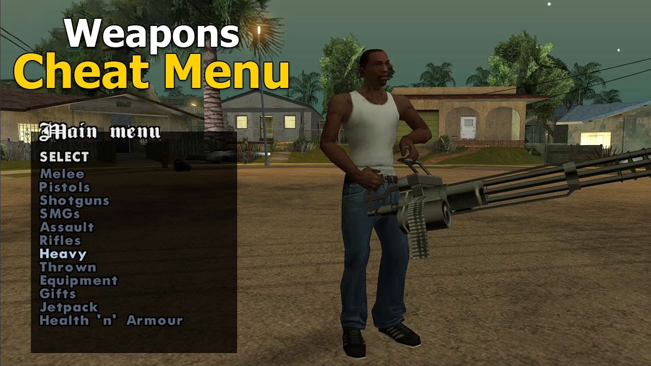 How to Add Weapons Cheat Menu in GTA San Andreas