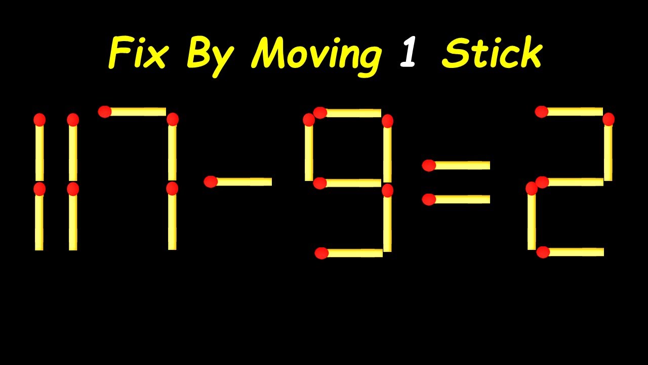 IQ Test: Move One Matchstick to Make the Equation Correct!