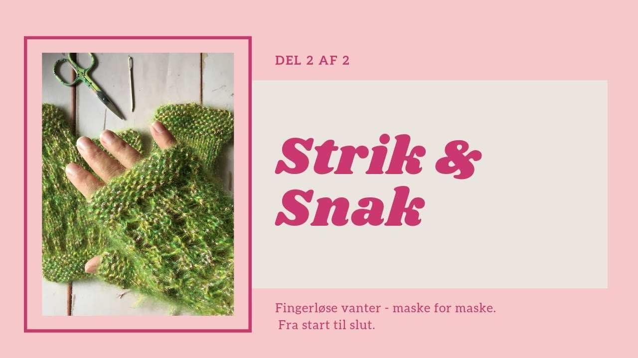 Strik og snak nr 1 del 2 af 2 (fingerløse vanter maske for maske)