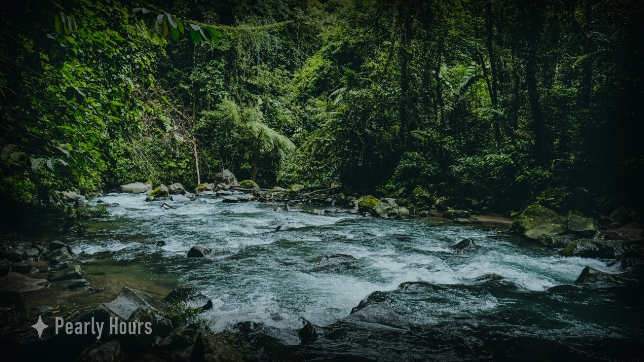 Running River - Black Screen Sleep Sound (8 hours, no music)