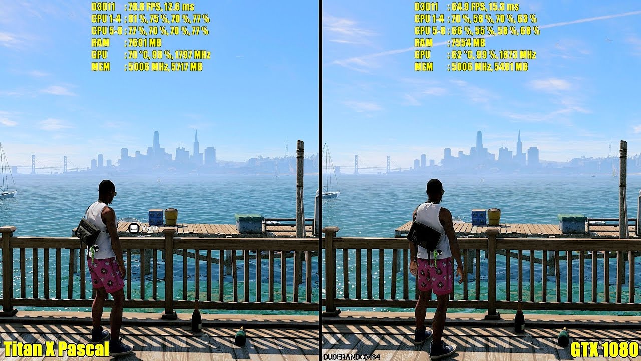 Watch Dogs 2 Pc Titan X Pascal Vs GTX 1080 1440p Frame Rate Comparison