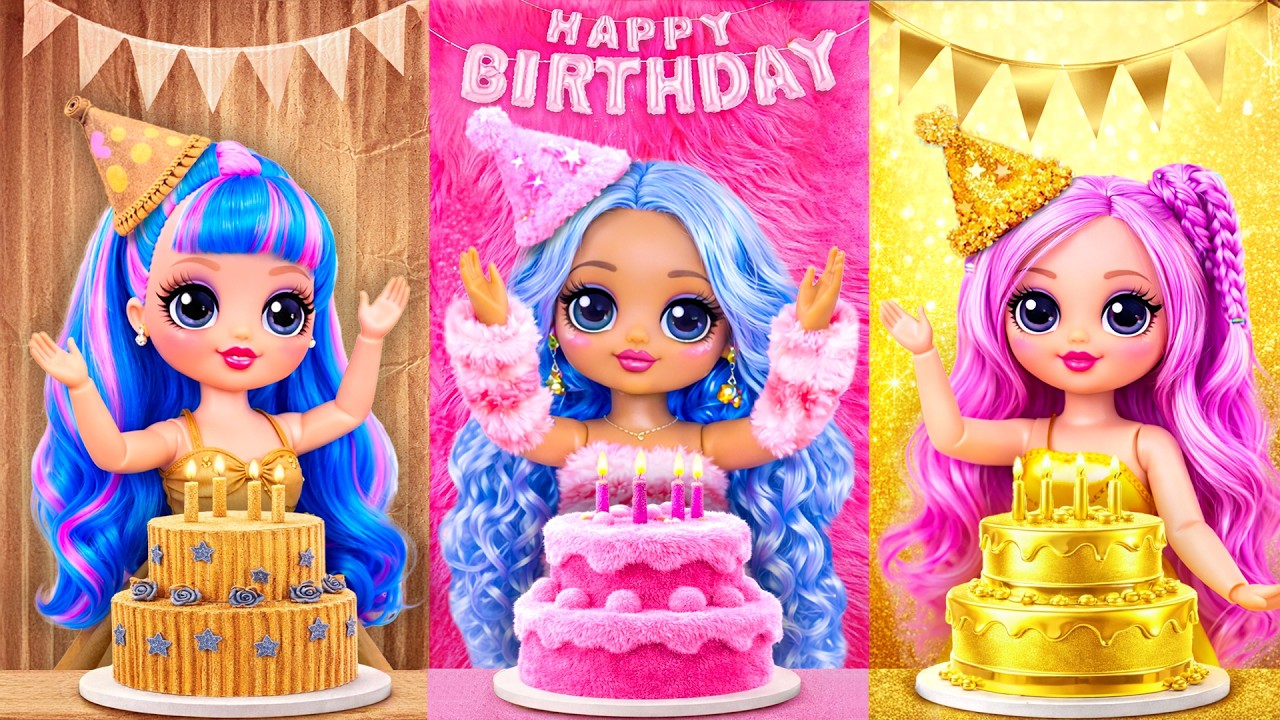 Lilie & Mimi Birthday Party Makeover for Huntrix! Fashion DIY for Dolls | TuLaLoo
