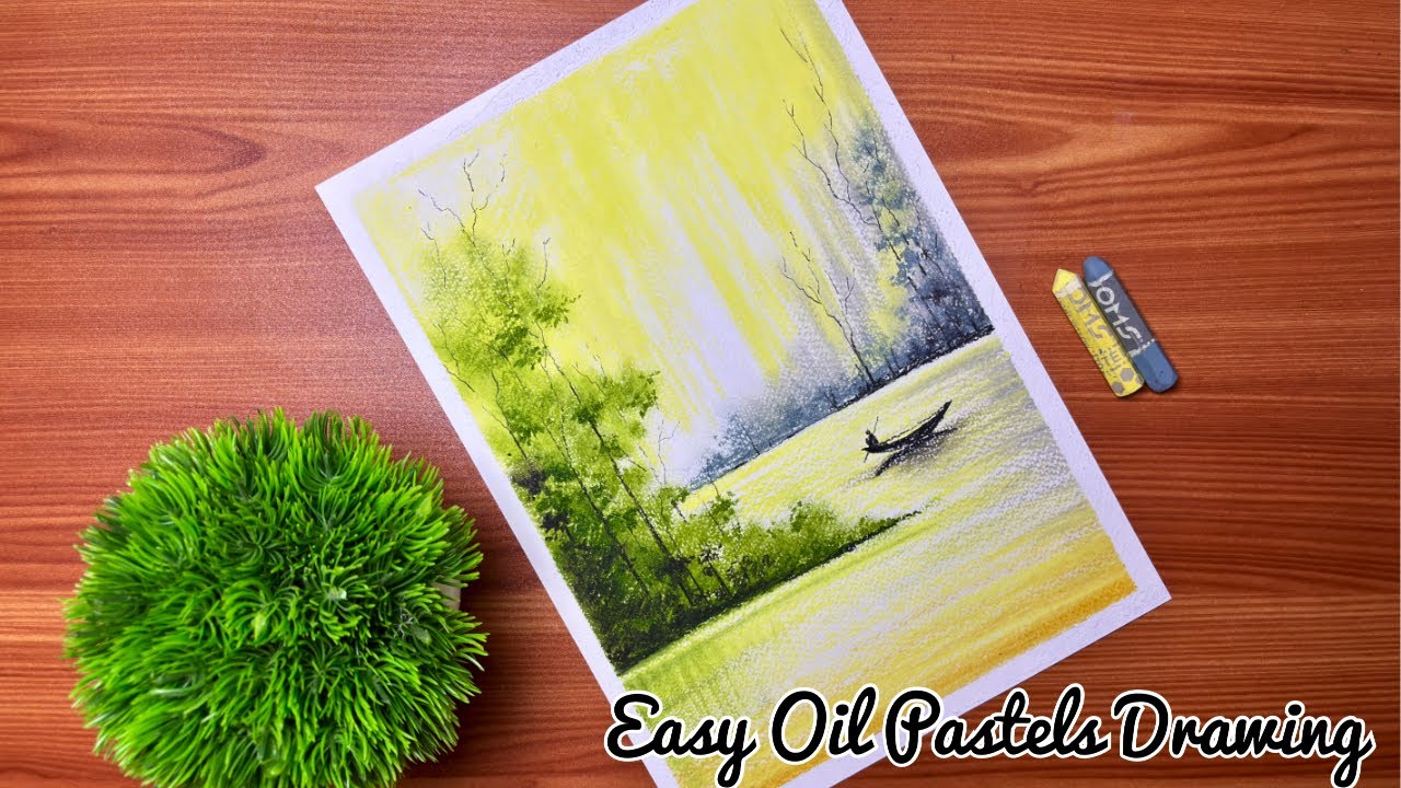 How to Draw Scenery | Easy Oil Pastels Drawing for Beginners #oilpasteldrawing #art #drawing 