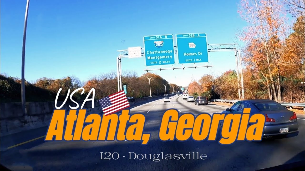 [4K] Atlanta, Georgia | Driving Tour - I 20, Atlanta to Douglasville, 12/2023 🇺🇸 | 애틀랜타, 조지아, 미국