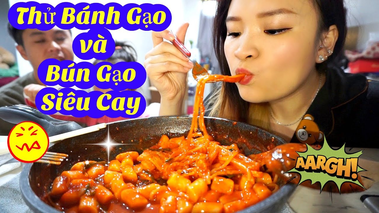 Thử Bánh Gạo và Bún Gạo Siêu Cay | Try Spicy Korean Rice Cake and Rice Noodle ♡ Bee Sweetiee