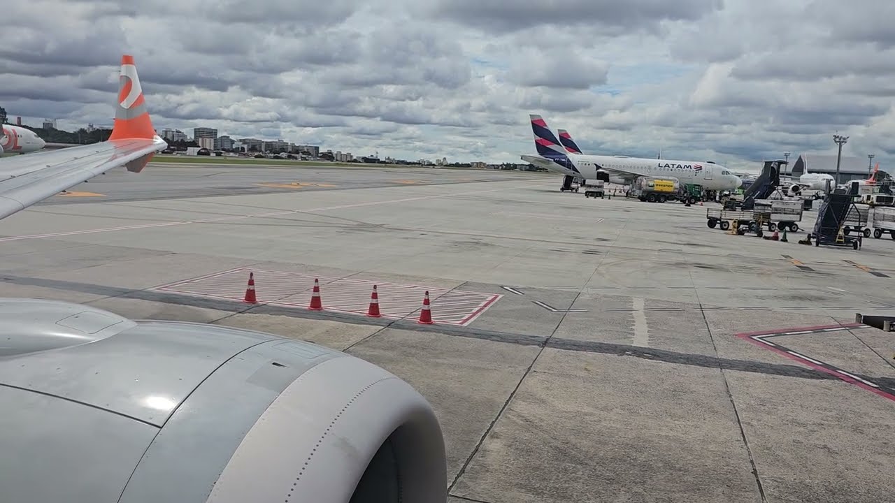 Gol Boeing 737 MAX 8 taxi e decolagem de São Paulo Congonhas