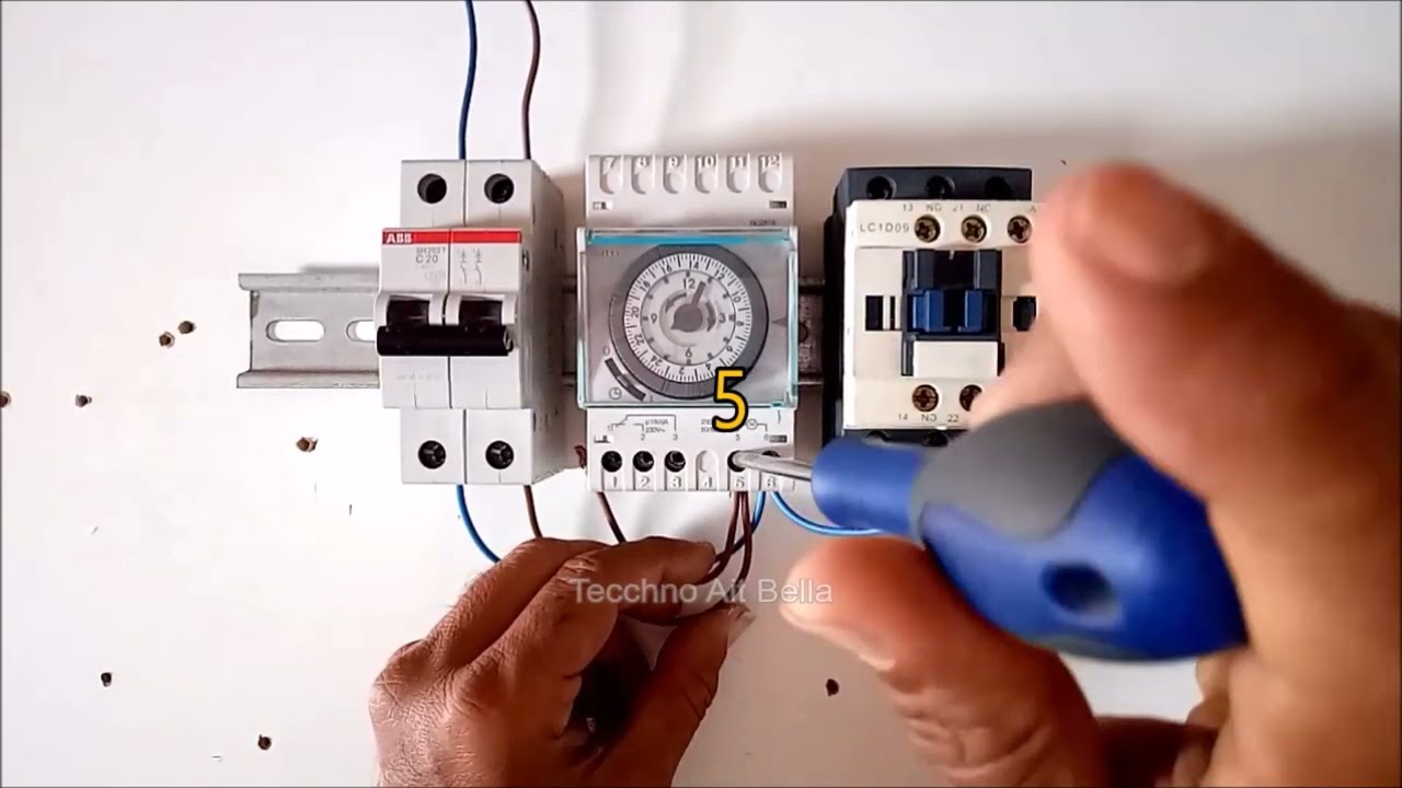 Contacteur & horloge توصيل مؤقت وكونتاكتور بكل سهولة installation électrique #electric