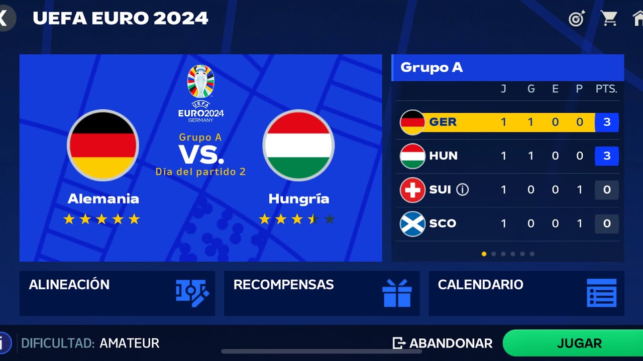 ALEMANIA VS HUNGRÍA(EUROCOPA,FC MOBILE 24)