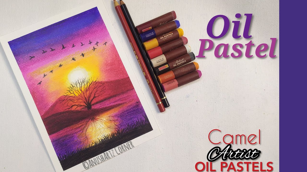 Easy Oil Pastel Drawing using Camel Artist Oil Pastels| AnushArtz Corner