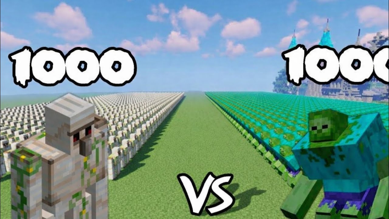 1000 Golem vs 1000 Zombie "epic battle"