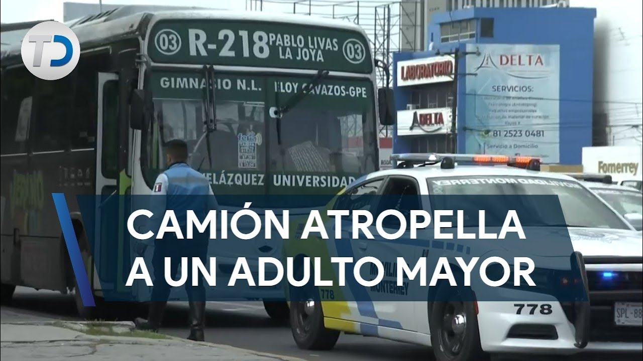 Ruta urbana atropella a un adulto mayor en la avenida Gonzalitos