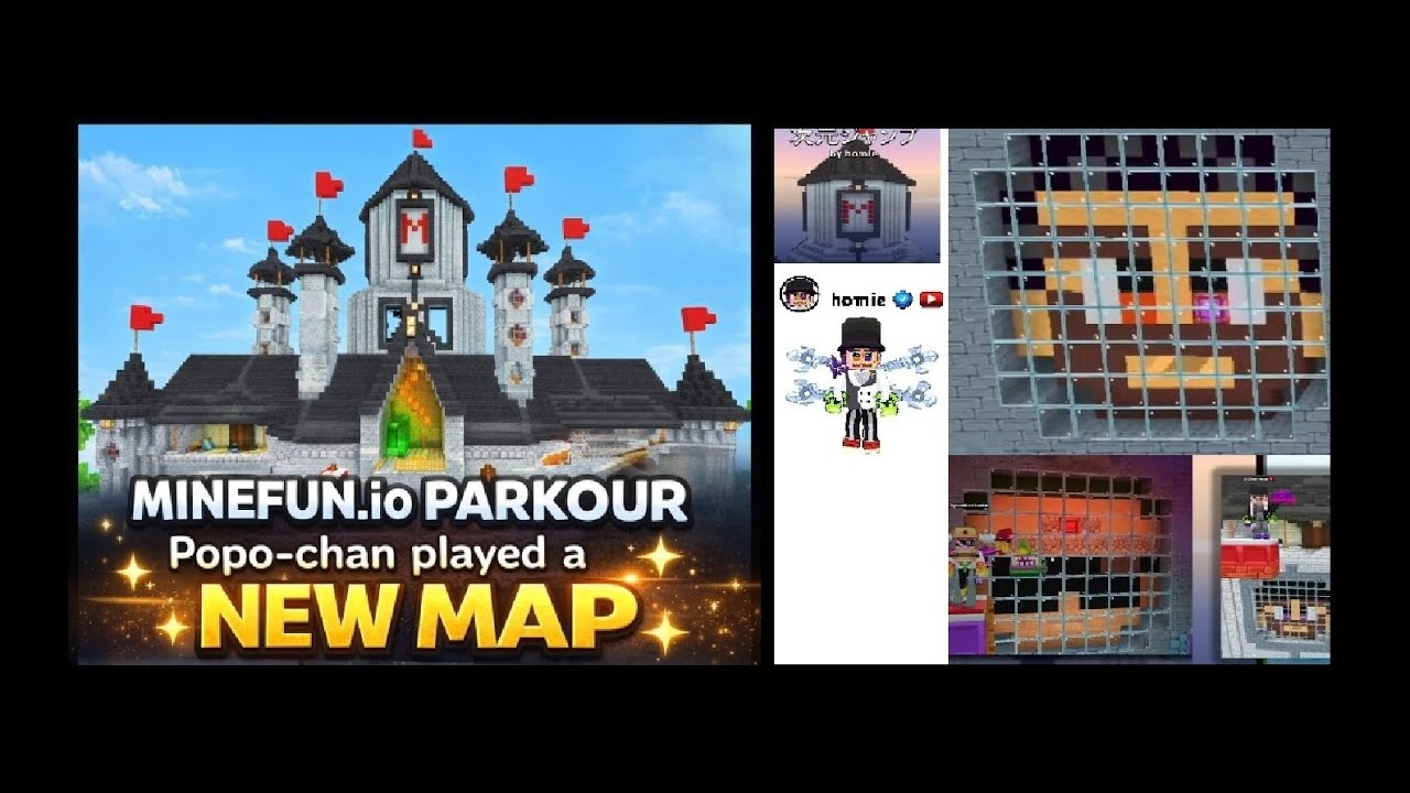 Minefun.io PARKOUR 🔥NEW MAP🔥 Popo-chan played PARKOUR! (Quick Play mode) ポポちゃんパルクールを凸!!