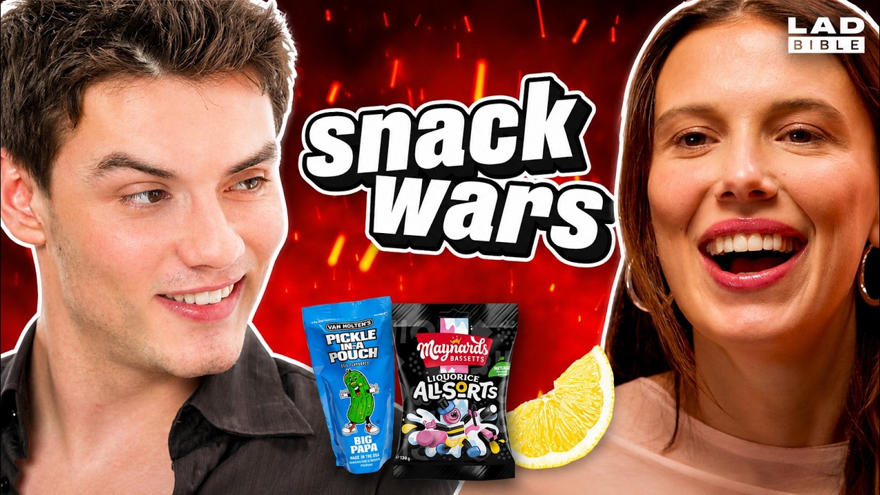 Millie Bobby Brown & Louis Partridge Go Head To Head In The Ultimate Snack Wars: Showdown