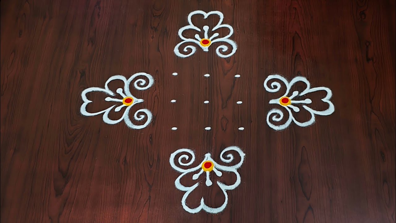 7×1dots easy rangoli|daily muggulu|thipkyanchi,festival rangoli|traditional rangoli#Rang kaa Rangoli