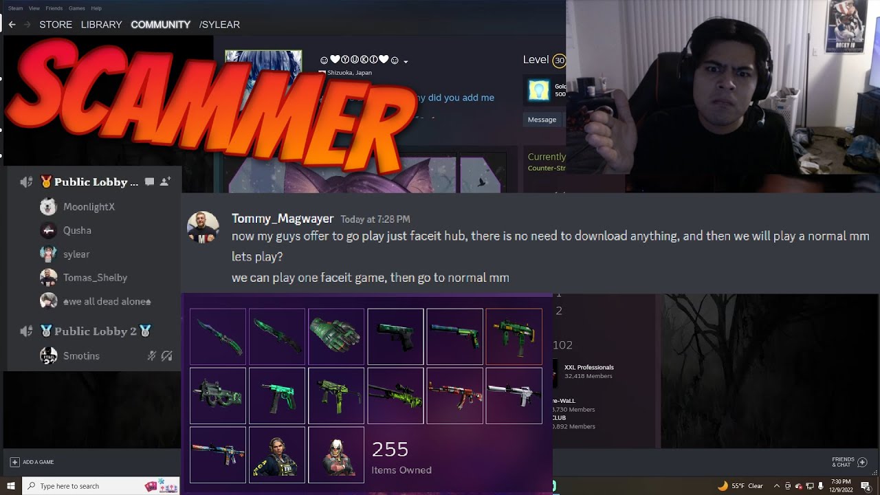 SCAMMERS IN FACEIT TRY TO SCAM MY STEAM ACCOUNT CSGO